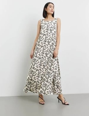 Zdjęcie produktu TAIFUN Damski Sukienka maxi bez rękawów z wycięciem z tyłu Bez rękawów Okrągły Beżowy W kwiaty