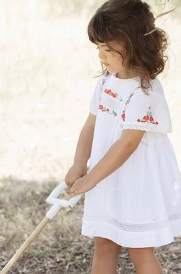 Zdjęcie produktu Tartine et Chocolat sukienka bawełniana dziecięca kolor biały mini rozkloszowana