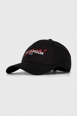 Zdjęcie produktu The Kooples czapka z daszkiem bawełniana kolor czarny z nadrukiem AHHA20013K