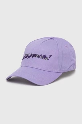 Zdjęcie produktu The Kooples czapka z daszkiem bawełniana kolor fioletowy z aplikacją AMHA28006K