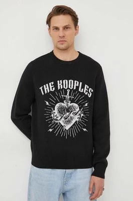 Zdjęcie produktu The Kooples sweter z domieszką wełny męski kolor czarny