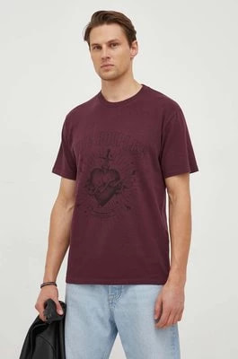 Zdjęcie produktu The Kooples t-shirt bawełniany męski kolor bordowy