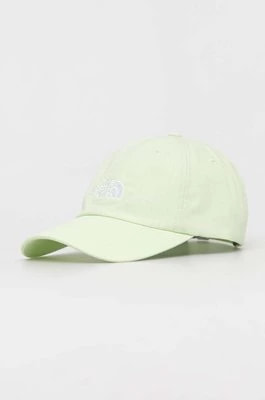 Zdjęcie produktu The North Face czapka z daszkiem bawełniana kolor zielony z aplikacją