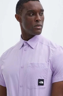 Zdjęcie produktu The North Face koszula męska kolor fioletowy regular z kołnierzykiem klasycznym NF0A879PQZI1