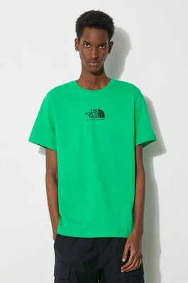 Zdjęcie produktu The North Face t-shirt bawełniany M S/S Fine Alpine Equipment Tee 3 męski kolor zielony z nadrukiem NF0A87U3PO81
