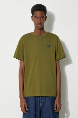 Zdjęcie produktu The North Face t-shirt M S/S Simple Dome Tee męski kolor zielony z nadrukiem NF0A87NGPIB1