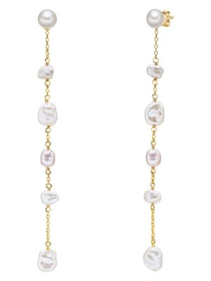 Zdjęcie produktu The Pacific Pearl Company Pozłacane kolczyki-wkrętki z perłami rozmiar: onesize