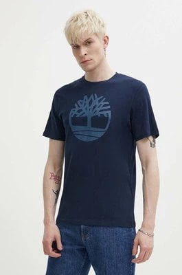 Zdjęcie produktu Timberland t-shirt bawełniany męski kolor granatowy z nadrukiem TB0A2C2RZ021