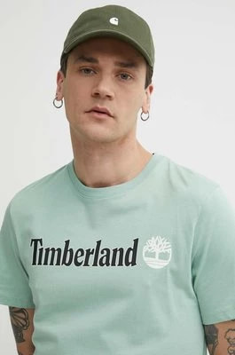 Zdjęcie produktu Timberland t-shirt bawełniany męski kolor zielony z nadrukiem TB0A5UPQEW01