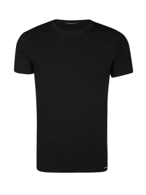 Zdjęcie produktu Tom Ford, Czarna koszulka z elastycznego bawełny Black, male,