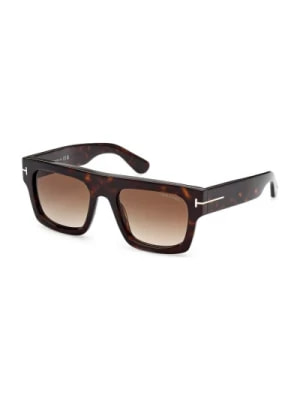 Zdjęcie produktu Tom Ford, Kwadratowe okulary przeciwsłoneczne Havana Brown, male,