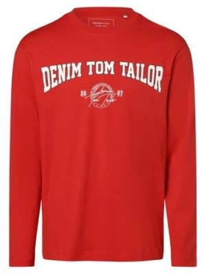 Zdjęcie produktu Tom Tailor Denim Męska koszula z długim rękawem Mężczyźni Bawełna czerwony nadruk,