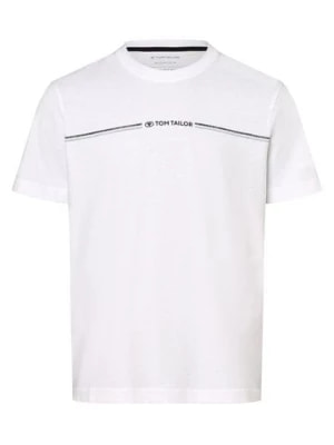 Zdjęcie produktu Tom Tailor T-shirt męski Mężczyźni Bawełna biały jednolity,