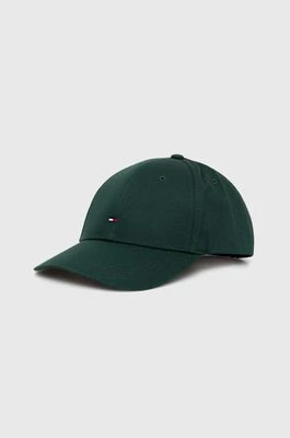 Zdjęcie produktu Tommy Hilfiger czapka z daszkiem bawełniana kolor zielony gładka AM0AM11478