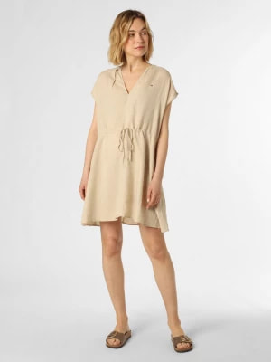 Zdjęcie produktu Tommy Hilfiger Damska sukienka lniana Kobiety len beżowy jednolity,