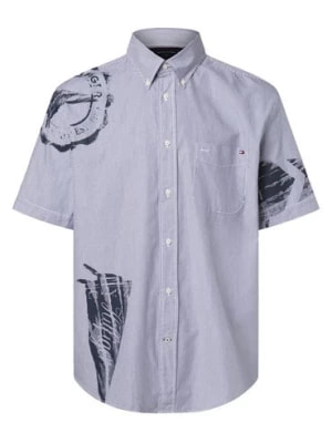 Zdjęcie produktu Tommy Hilfiger Koszula męska Mężczyźni Regular Fit Bawełna niebieski w paski button down,