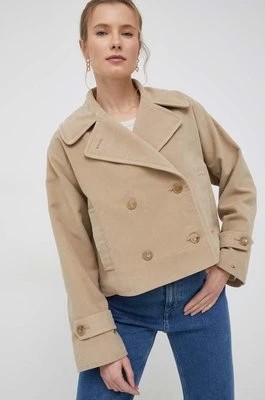 Zdjęcie produktu Tommy Hilfiger kurtka damska kolor beżowy przejściowa oversize