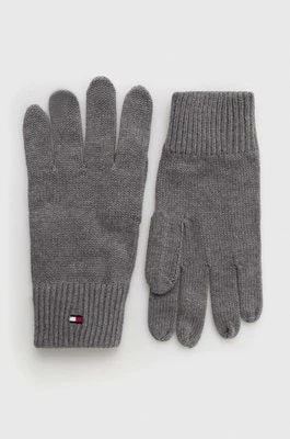 Zdjęcie produktu Tommy Hilfiger rękawiczki z domieszką kaszmiru męskie kolor szary