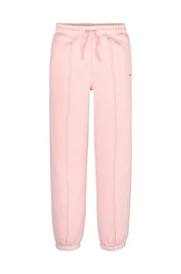 Zdjęcie produktu Tommy Hilfiger spodnie dresowe bawełniane dziecięce kolor różowy gładkie