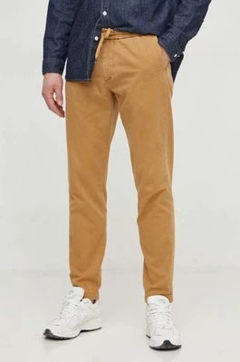 Zdjęcie produktu Tommy Hilfiger spodnie męskie kolor brązowy dopasowane MW0MW33918