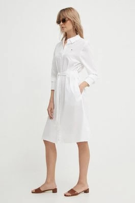 Zdjęcie produktu Tommy Hilfiger sukienka bawełniana kolor biały mini rozkloszowana WW0WW41001