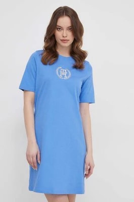 Zdjęcie produktu Tommy Hilfiger sukienka bawełniana kolor niebieski mini prosta WW0WW41757