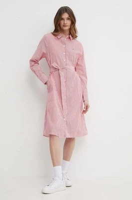 Zdjęcie produktu Tommy Hilfiger sukienka bawełniana kolor różowy mini rozkloszowana WW0WW41001