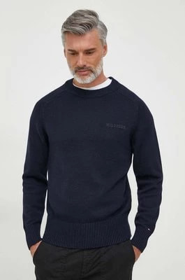 Zdjęcie produktu Tommy Hilfiger sweter bawełniany kolor granatowy