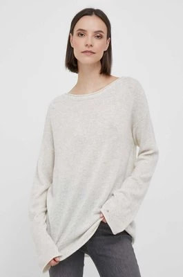Zdjęcie produktu Tommy Hilfiger sweter wełniany damski kolor beżowy