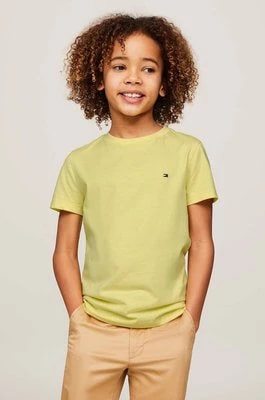 Zdjęcie produktu Tommy Hilfiger t-shirt bawełniany dziecięcy kolor żółty z nadrukiem