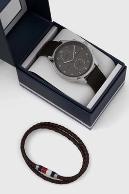 Zdjęcie produktu Tommy Hilfiger zegarek i bransoletka męski kolor brązowy