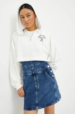 Zdjęcie produktu Tommy Jeans bluza DW0DW13570.9BYY damska kolor biały z kapturem z aplikacją