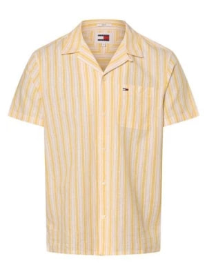 Zdjęcie produktu Tommy Jeans Koszula męska z zawartością lnu Mężczyźni Regular Fit Bawełna żółty|biały w paski,