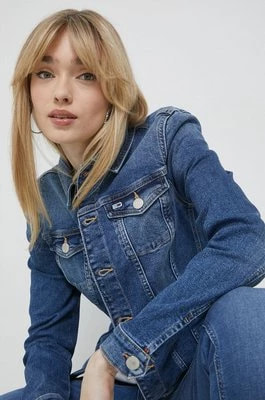 Zdjęcie produktu Tommy Jeans kurtka jeansowa damska kolor niebieski przejściowa