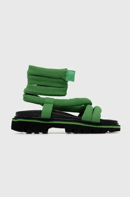 Zdjęcie produktu Tommy Jeans sandały CHUNKY SANDAL damskie kolor zielony na platformie EN0EN02073