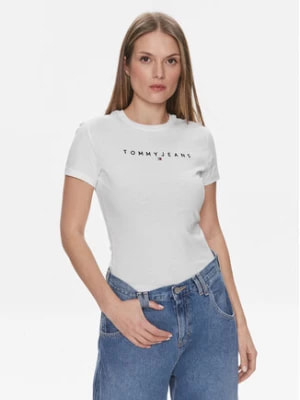 Zdjęcie produktu Tommy Jeans T-Shirt Linear DW0DW17361 Biały Slim Fit