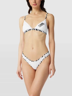 Zdjęcie produktu Top bikini z nadrukiem z logo Karl Lagerfeld Beachwear