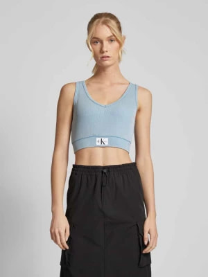 Zdjęcie produktu Top krótki z naszywką z logo Calvin Klein Jeans