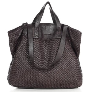 Zdjęcie produktu Torba damska pleciona shopper & shoulder leather bag brąz caffe Merg