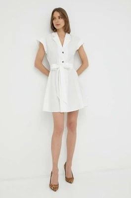 Zdjęcie produktu Trussardi sukienka bawełniana kolor biały mini rozkloszowana