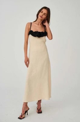 Zdjęcie produktu Undress Code sukienka kolor beżowy midi prosta