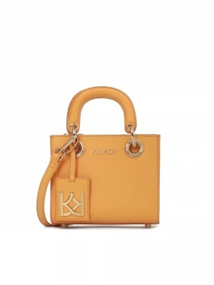 Zdjęcie produktu Unikatowa mini torebka w pomarańczowym kolorze z dwoma uchwytami Kazar