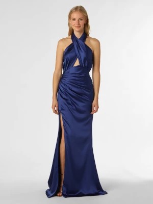 Zdjęcie produktu Unique Damska sukienka wieczorowa Kobiety Satyna niebieski jednolity,
