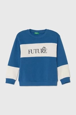Zdjęcie produktu United Colors of Benetton bluza bawełniana dziecięca kolor niebieski wzorzysta