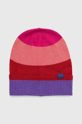 Zdjęcie produktu United Colors of Benetton czapka dziecięca kolor fioletowy z cienkiej dzianiny
