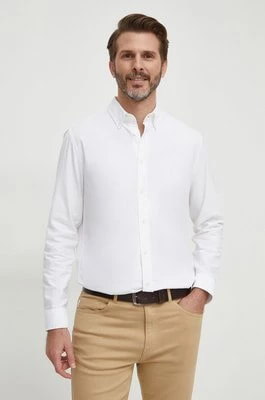 Zdjęcie produktu United Colors of Benetton koszula bawełniana męska kolor biały regular z kołnierzykiem button-down