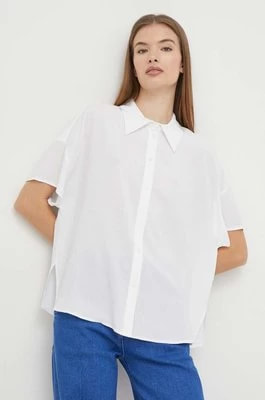Zdjęcie produktu United Colors of Benetton koszula damska kolor biały relaxed z kołnierzykiem klasycznym