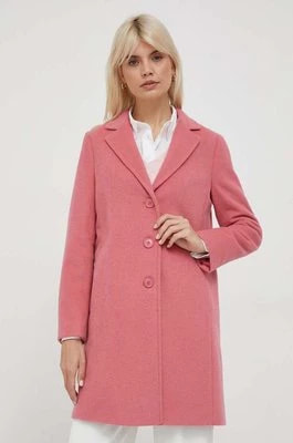 Zdjęcie produktu United Colors of Benetton płaszcz wełniany kolor różowy przejściowy