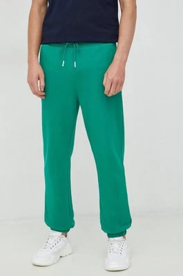 Zdjęcie produktu United Colors of Benetton spodnie dresowe bawełniane męskie kolor zielony z nadrukiem