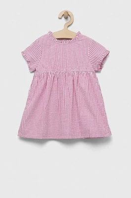 Zdjęcie produktu United Colors of Benetton sukienka bawełniana dziecięca kolor fioletowy mini rozkloszowana